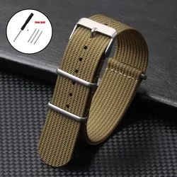 Durable Military - Style Nylon Canvas Smartwatch Strap - 22mm (Khaki)