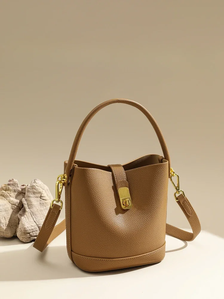 

Bucket Bag New Autumn and Winter Wild Shoulder Messenger Bag Special-Interest Design Portable Texture Underarm Bag