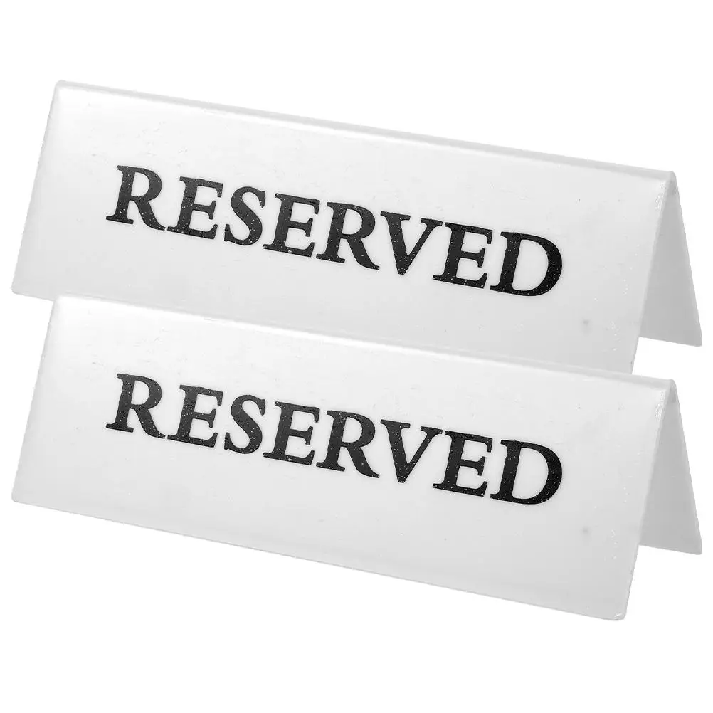 2Pcs Acrylic Triangle Table Sign For Restaurant Reusable Place Setting Table Reserved Sign MultiFunction Place Cards Holder