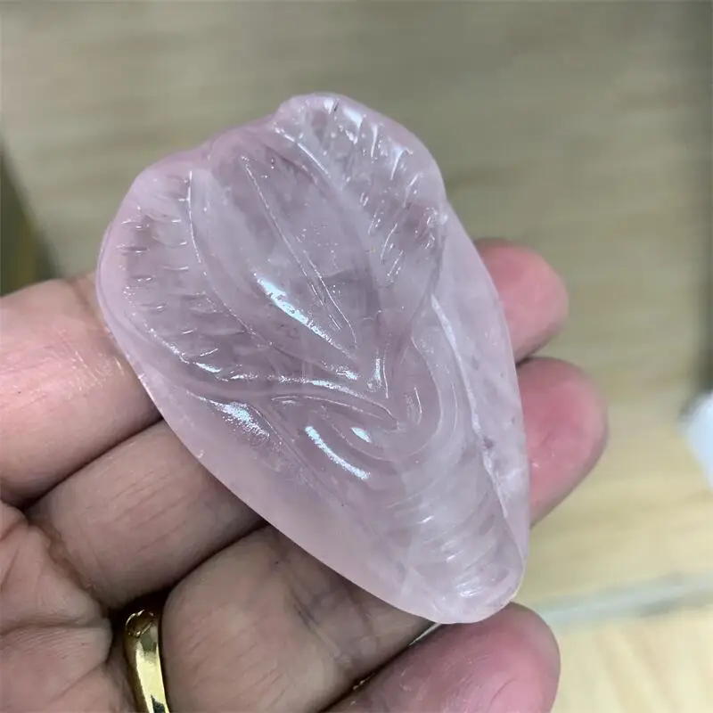 5.5cm Natural Crystal Rose Quartz Hand Source of Life Healing Stone Yoni Christmas Gift Collection Reiki Home Decoration Crafts 4