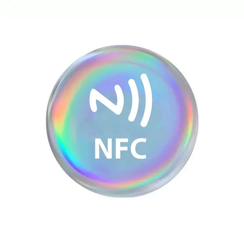 Laser Holographic Printing NFC Touch NFC215 Big Memory 504Byte NFC Tag Sticker Epoxy for Goole Review Instagram WhatsApp