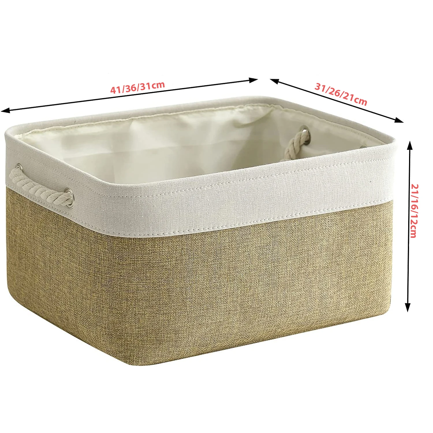 Fabric Storage Basket Foldable Linen Storage Box for Nursery Home Collapsible Canvas Shelf Basket Wardrobe Bedroom Organizers 6