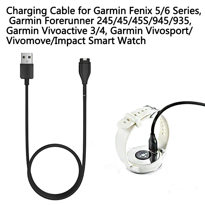 

Charging Cable For Garmin Fenix 5 Series Fenix 6 Series,Forerunner 245/45/45S/945/935,Vivoactive3/4,Garmin Vivosport Watch Cable