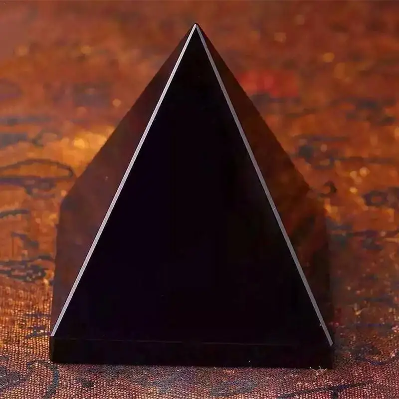 Natural Crystal Schungite Black Shungite Pyramid Tower Energy Quartz Reiki Stones For Healing Fengshui Meditation Decoration 3