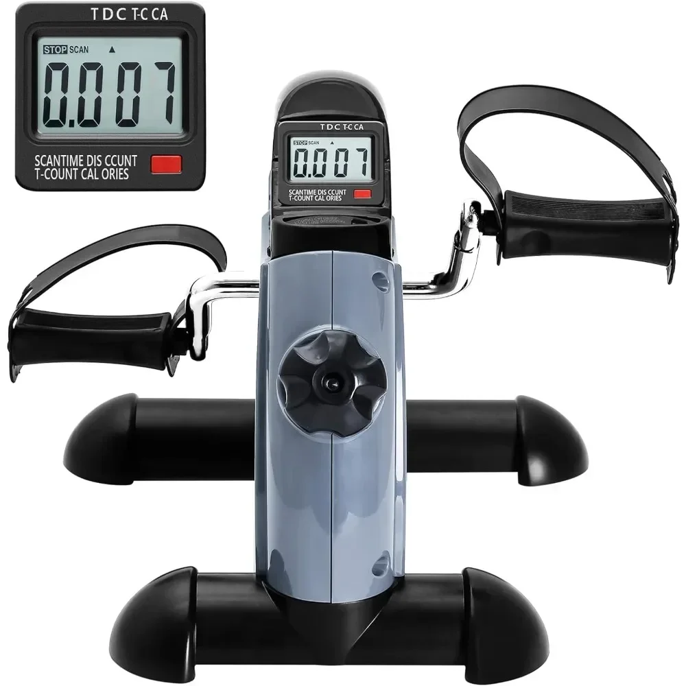 

Mini Exercise Bike, Under Desk Bike Pedal Exerciser Portable Foot Cycle Arm & Leg Peddler Machine with LCD Screen Displays