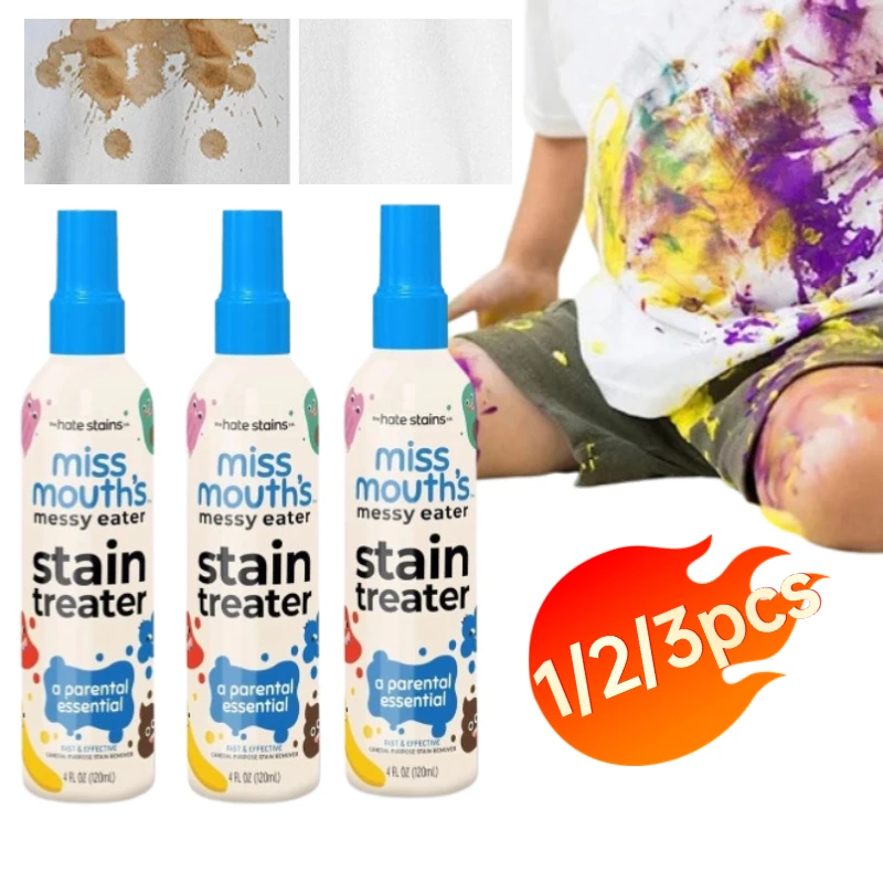 1/2/3pcs Laundry Stain Remover Spray Effective Fabric Yellow Stain Removal Dust Bleached Decontamination Cloth Cleaning Supplies