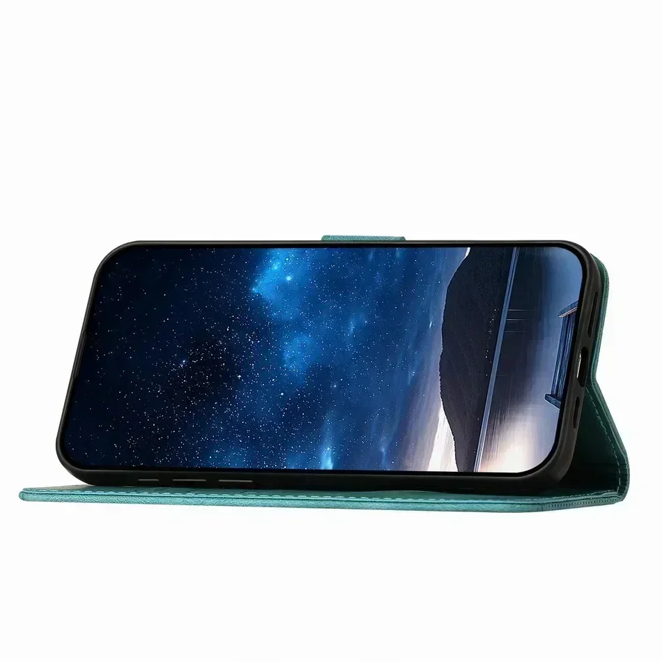 Charming Butterfly Leather Wallet Phone Case with Card Slots