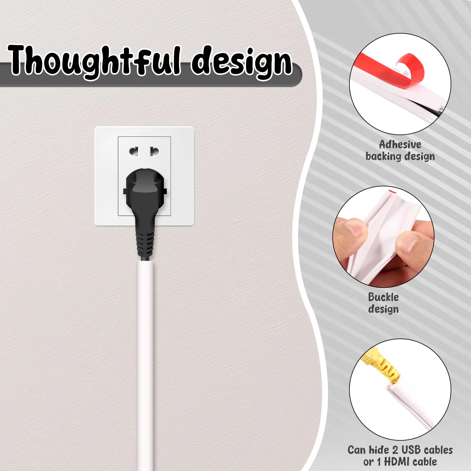 Universal Wire Hider Kit for Wall Cable Management and Organization