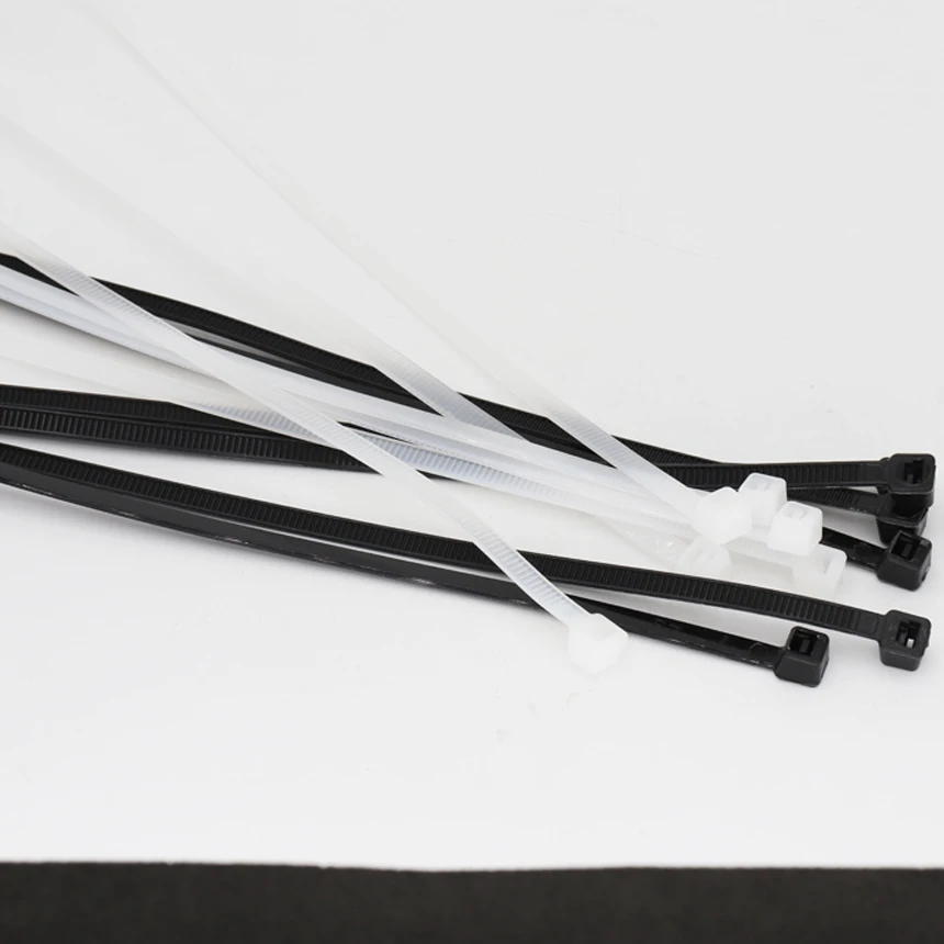 자체 잠금 나일론 플라스틱 스트랩 랩, 지퍼 타이 번들, 케이블 타이, 8*150mm, 200mm, 250mm, 300mm, 350mm, 400mm, 450mm, 500mm, 7.2mm 너비
