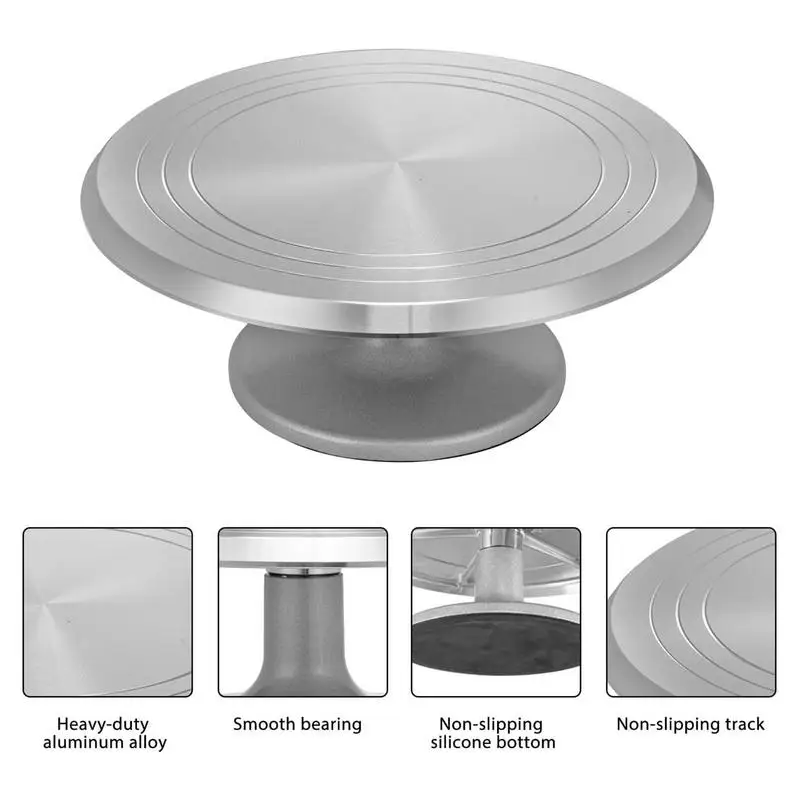 Rotating Cake Stand Rotating Plate Aluminum Alloy 12 Inches Revolving Cake  Leveler Stand Baking Supplies Cake Decorating Tools - AliExpress