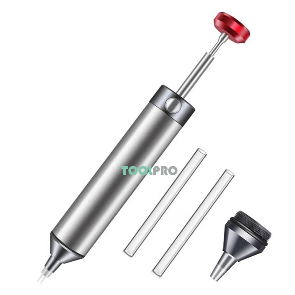 Pompe à dessouder sous vide manuelle en aluminium pour modélisme, détail du mécanisme à vide