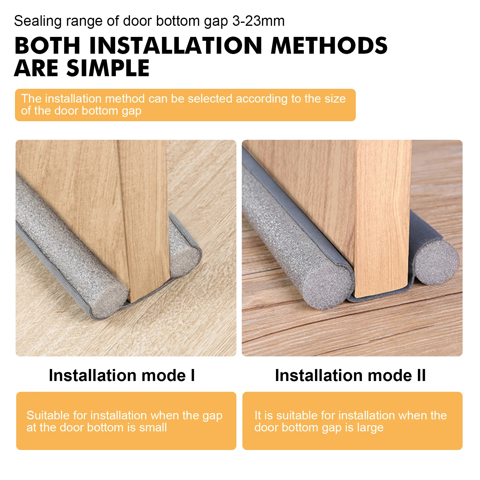 Door Seal Strip Windproof Soundproof Draught Excluder Door Bottom Guard Double Protector Dust-proof Blocker