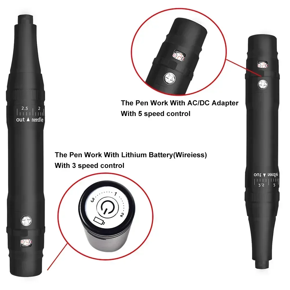 Tattoo Machine kit Eyebrow Lip Microblading Rotary Gun Pmu Wireless Micropigmentation Permanent Makeup Machine Pen with Needle tattoo machine kit