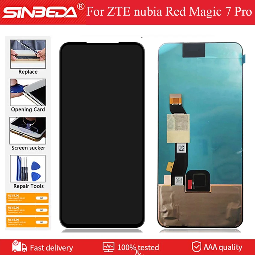 

6.8''AAAAA+++ Amoled For ZTE nubia Red Magic 7 pro LCD Screen For RedMagic 7 pro 7pro lcd Display Touch Panel Digitizer Assembly
