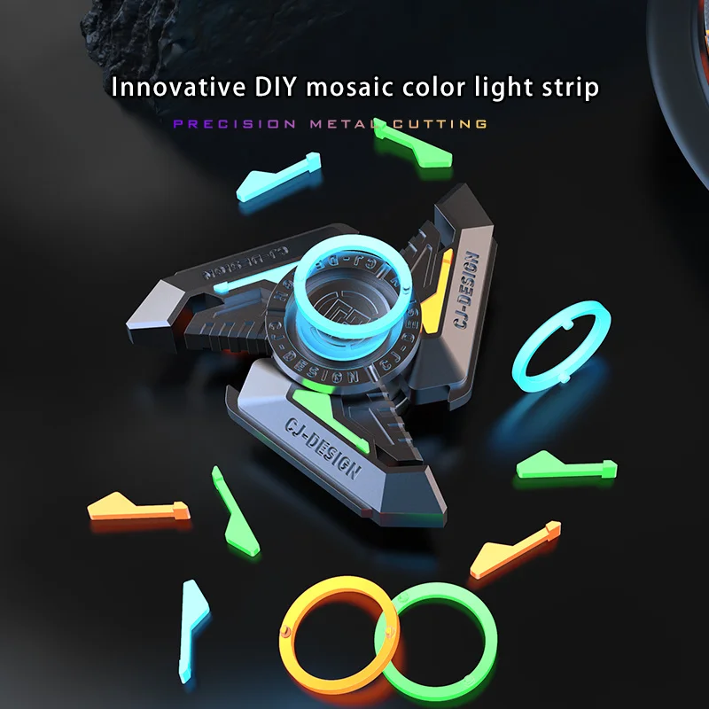 

DIY Lumious Fingertip Top Fidget Spinner Anti Stress Metal Hand Spinner Toy Fidget Toys For Adults Kids Gifts
