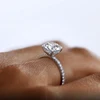 Classic 925 Sterling Sliver Engagement Wedding Promise Ring 8mm 2 Carat Round D-E Moissanite Finger Rings for Women Jewelry GRA 6