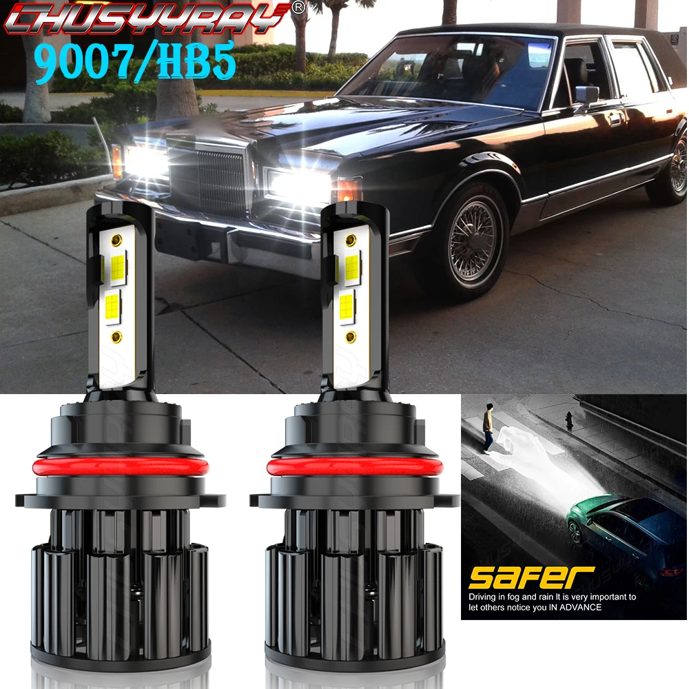 

CHUSYYRAY Car Lights 9007 Led Headlight Lamp Compatible For LINCOLN Town Car 1990-2002 CSP Chip 9007 HB5 High Bright Bulbs