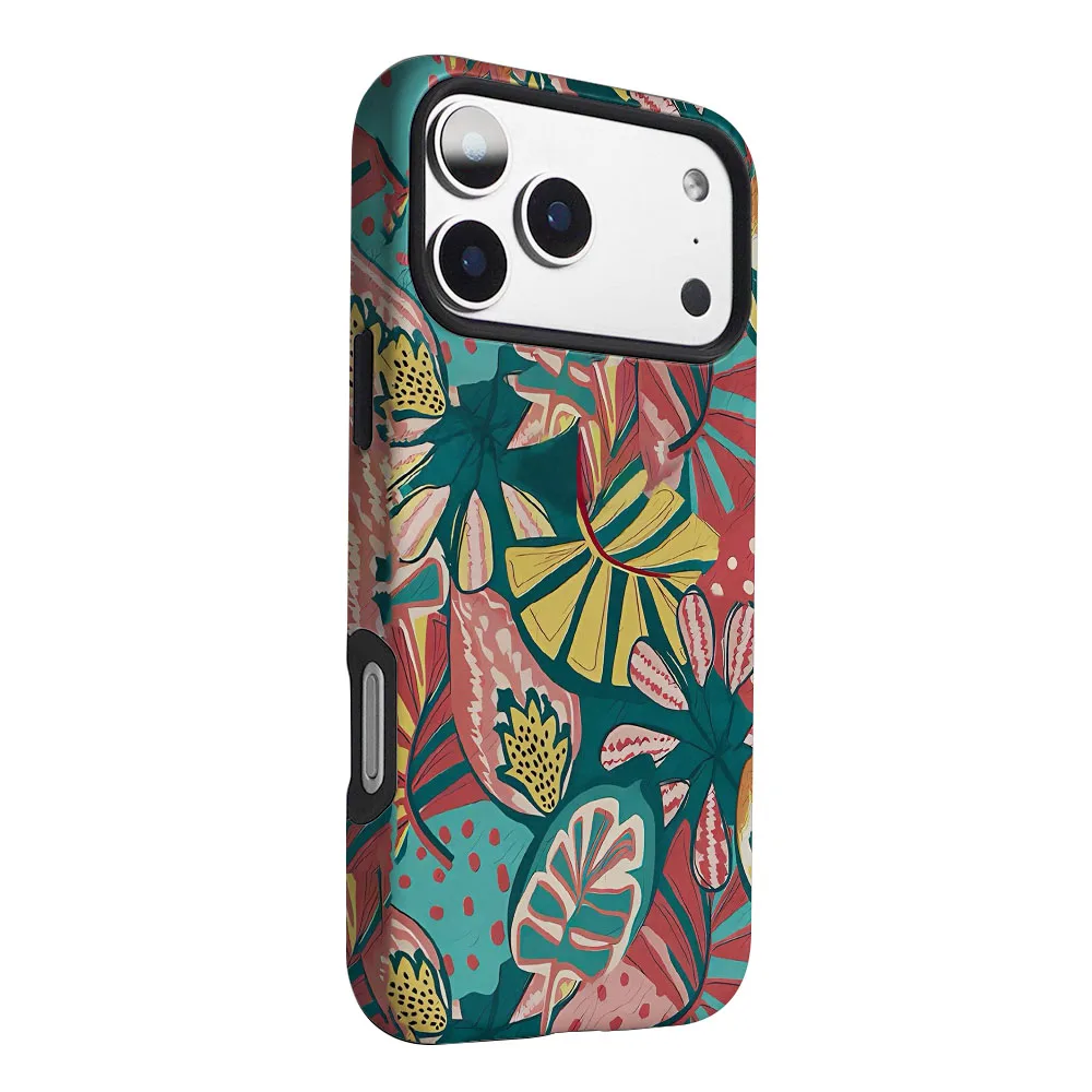Colorful Plants Phone Case with 2-in-1 Film Shell