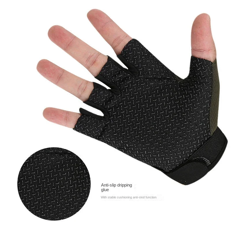 1Pair Half Finger Tactical Gloves Outdoor Sports Fitness Cycling Mountaineering Non Slip Gloves Wrist Protectors
