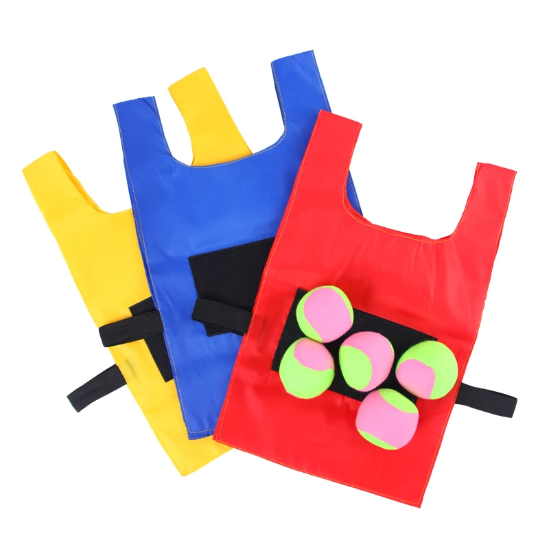 Outdoor Sport Game Props Vest Sticky Jersey Vest Game Waistcoat With Sticky Ball Throwing Toys For Children Kids Sports Toy
