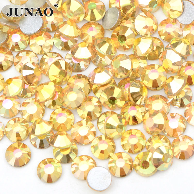 JUNAO SS3-SS30 클리어 크리스탈 플랫 백 유리 라인 석 비 핫픽스 Strass 아플리케 네일 아트 스톤 장식 DIY 공예품에 대한