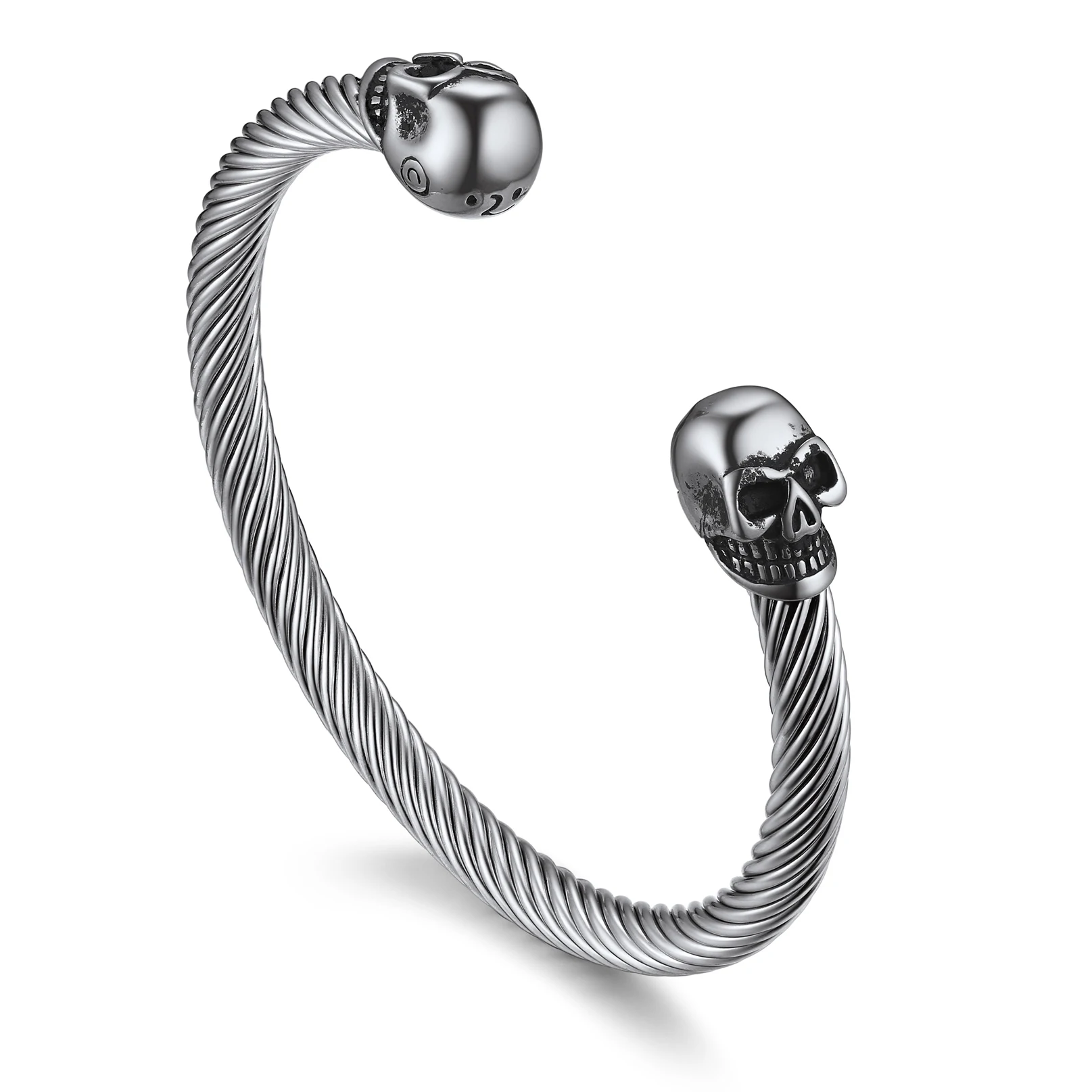 

ChainsPro Retro Punk Double Skull Heads Bracelet Stainless Steel Gothic Bracelets & Bangles Cuff Bracelets Jewelry