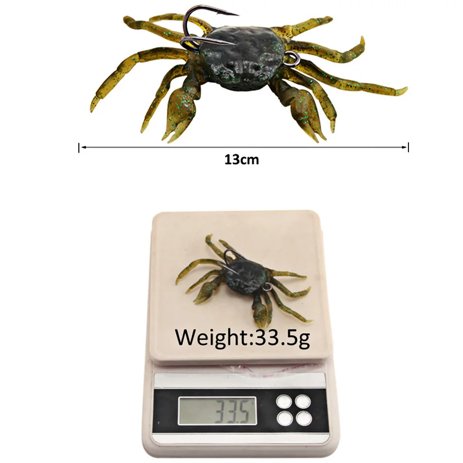 3d Simulation Crab For Octopus Artificial Bait Wobblers Soft Silicone Fishing Lures Tackle Winter Swimbait Fishing Accessories 4