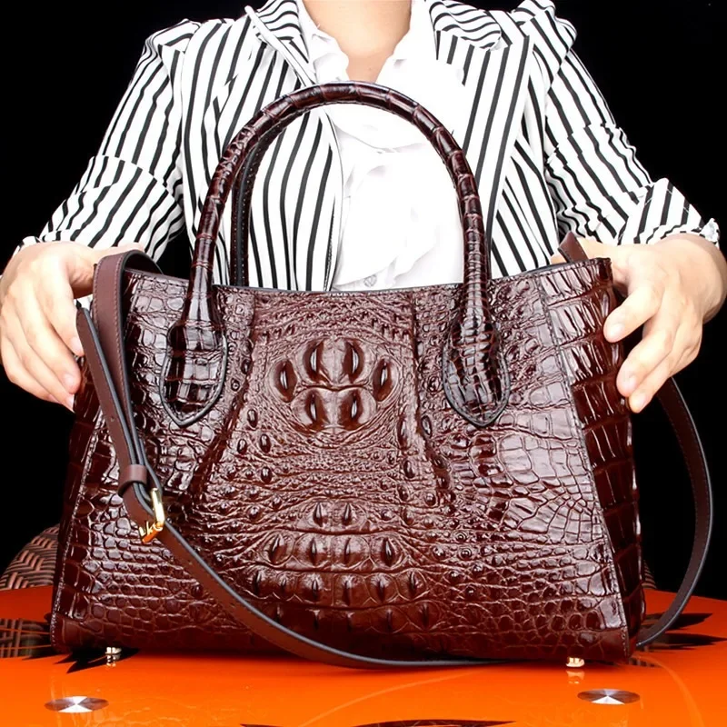 

New Genuine Crocodile Skin Pattern Women's Bag Genuine Leather Crossbody Bag Fashion One Shoulder Handbag
