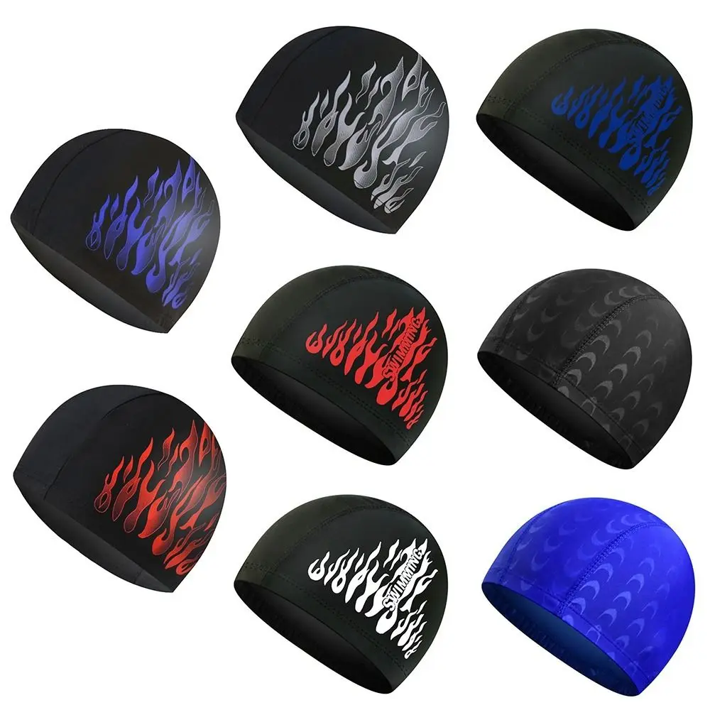 

Men&Women Flowers Printed Ears Pleated Free size Long Hair Protect Swimming Cap Elastic Nylon Turban Pool Bathing Hats
