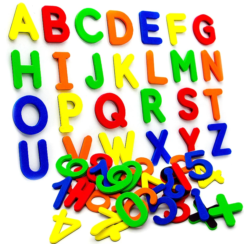24-76pcs EVA Foam Refrigerator Stickers Magnetic Alphabet Letters Spelling Counting Early Learning Educational Toys For Kids 2