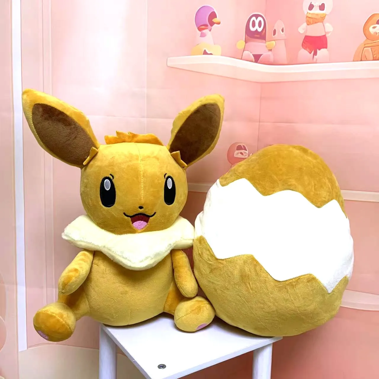 Hot 30cm Pokemon Eevee Changing Egg Reversible Plush Doll Pillow Cartoon Kawaii Anime Elf Eevee Plush Toy Birthday Gift for Kids