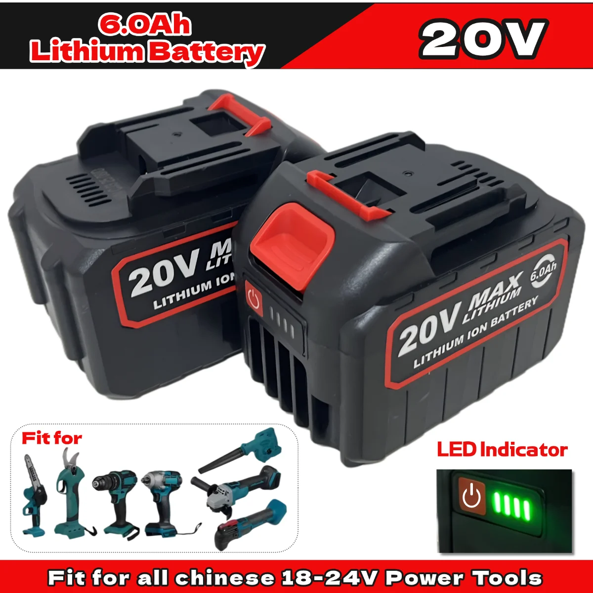 마키타 BL1830 BL1840 BL1850 18V/20V/21V 호환 전동 공구용 충전식 6.0Ah 리튬이온 배터리 및 충전기 키트