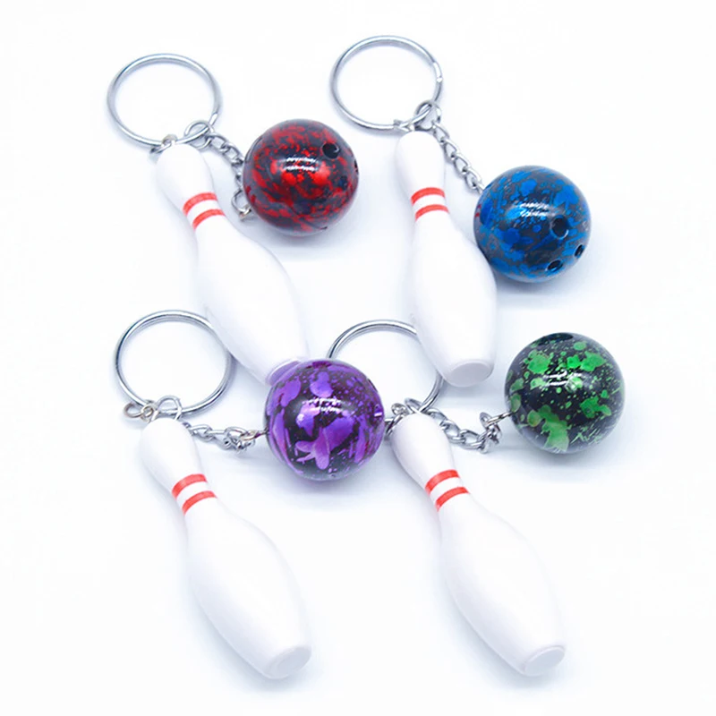 New Design Bowling Metal Keychain Car Key Chain Key Ring Sports Keyring Pendant Men Women Gift Decoration