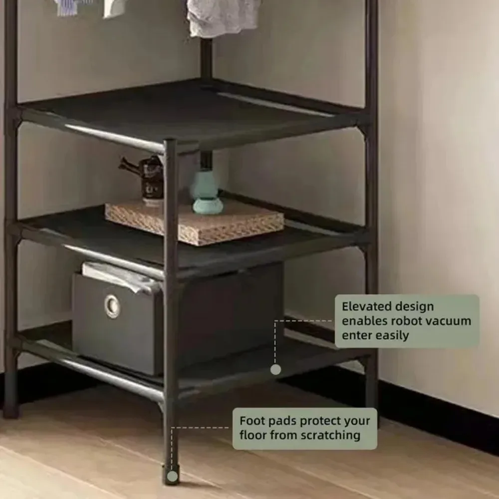 Clothes Rack Bedrooms Corner Clothes Rack Multi-Layer Nightstand Clothes Coat Racks Simple Household Bedroom Floor Standing Hangers Shelve