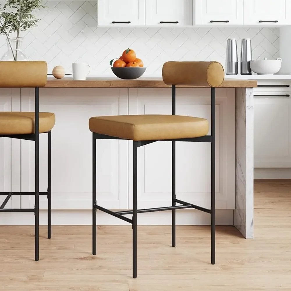 

Stools for Kitchen Bar Benches Brown/Black Nordic Bar Stool High Chair Modern Barstool With Back Chairs for Living Room and Bars
