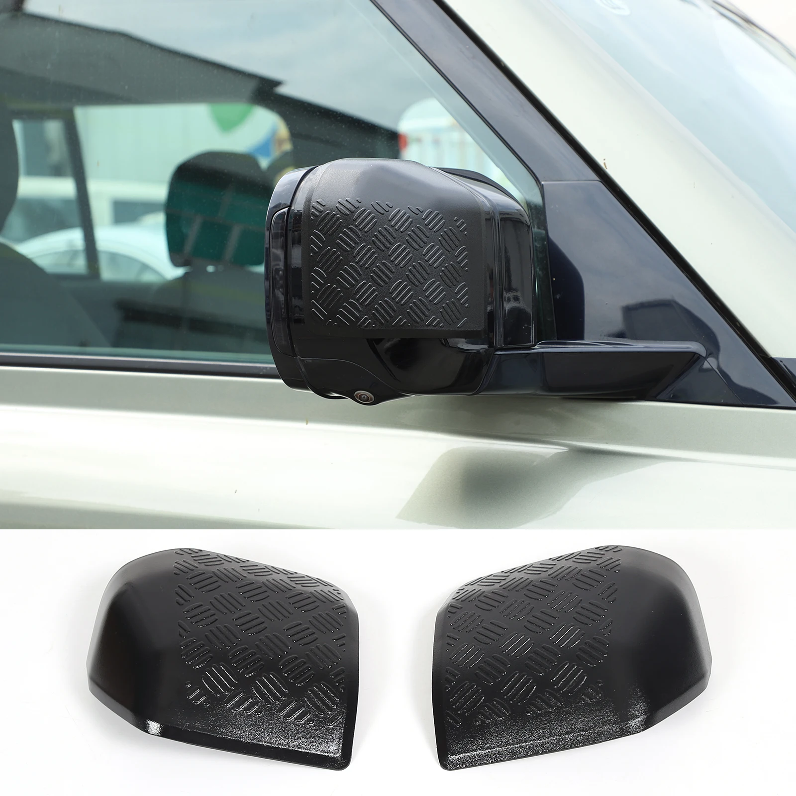 

For Land Rover Defender 110 2020-2023 Car ABS Bright Black Car Side Car Rearview Mirror Cover Trim Auto Accessories