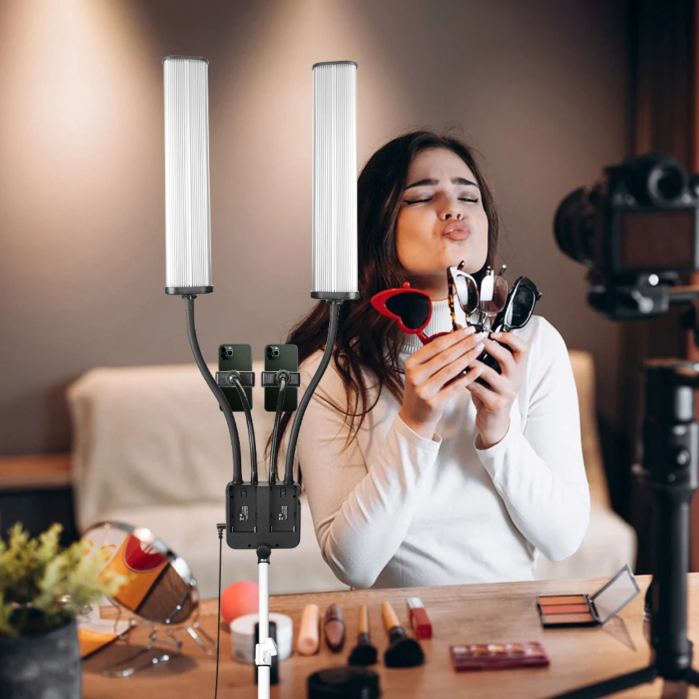 Description Picture 4 of itemLed Ring Lash Light Double Arms LED Fill Beauty Light With 200cm Tripod For Make up Video Eyelash Photographic Selfie Lighting