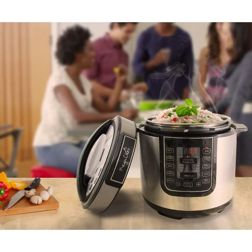 Digital Pressure Cooker 6 quart Multifunctional Stainless Steel Preset Timer