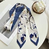 Fashion Floret Printed Hairband Silk Satin Bag Scarf For Women Skinny Long Wrist Ribbon Neck Scarves Hair Scarfs For Women 4
