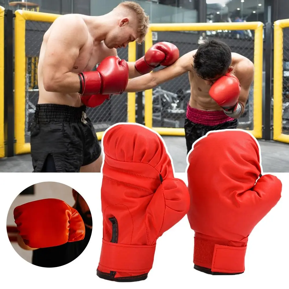 High Quality Red Boxing Gloves 10oz PVC Full Finger Gloves Comfortable Breathable Boxing Equipment Combat Sanda Fight With