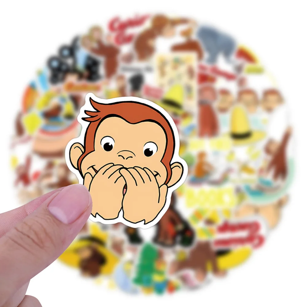 50PCS 호기심 많은 조지 스티커 낙서 스티커 DIY 일기 전화 케이스 수제 스크랩북 미적 스티커