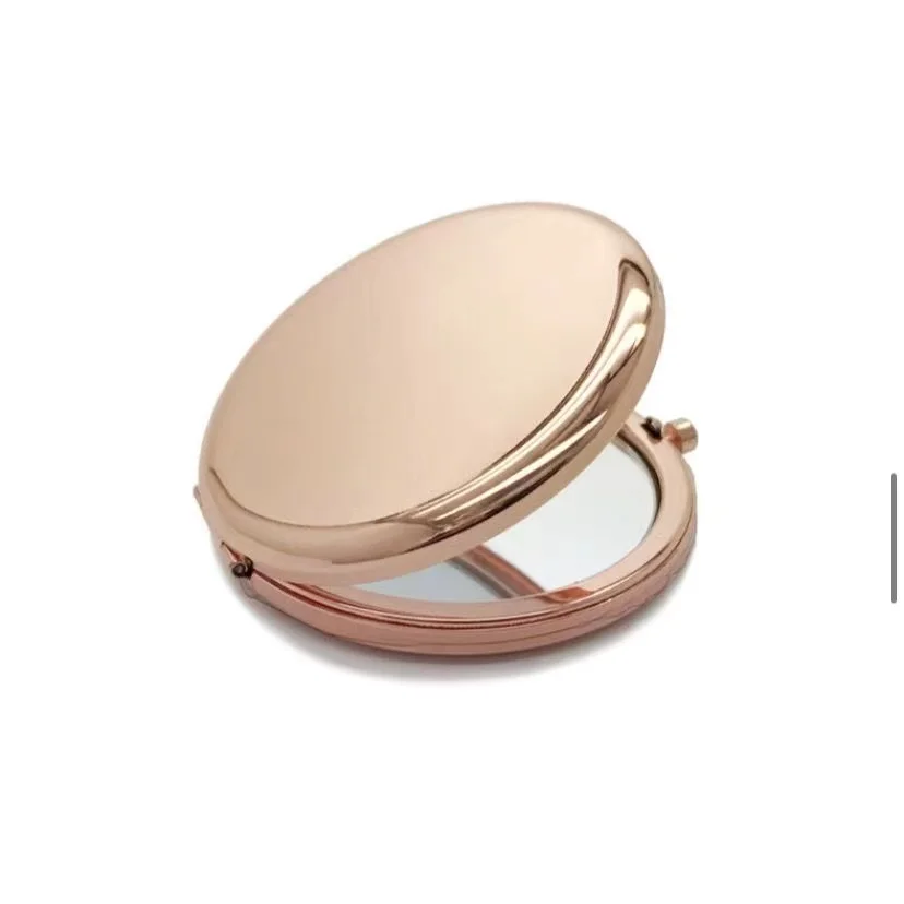 Portable Folding Mirror Mini Stainless Steel Metal Makeup Cosmetic Pocket Mirror Makeup Mirrors Beauty Accessories