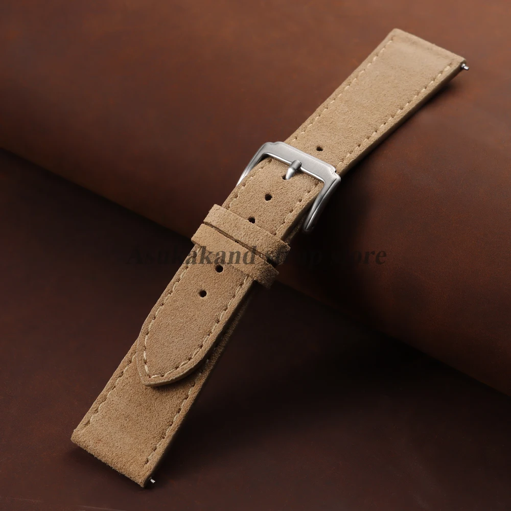 Vintage Suede Leather Cowhide Watch Strap - Versatile Sport Bracelet
