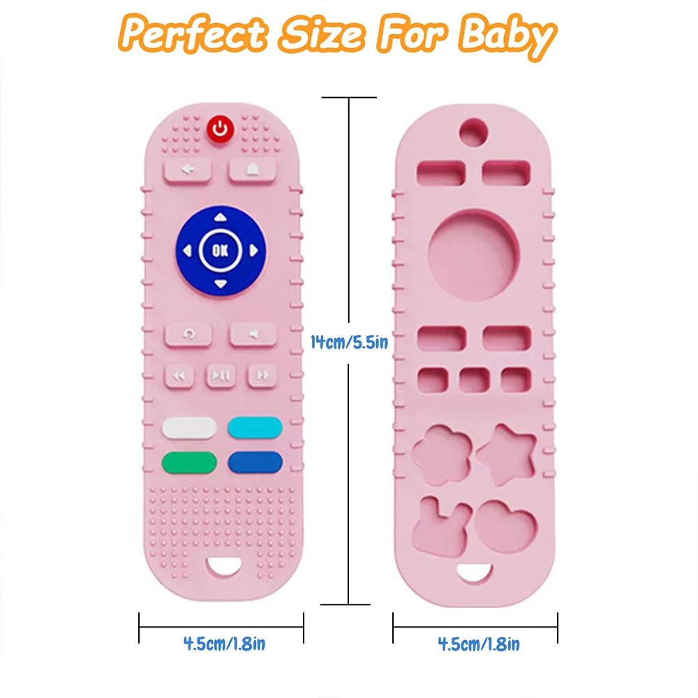 Baby teething toys food grade silicone teether suitable for babies over 6 months TV remote control shape toddler chew toys silicone teething toys,teething toys