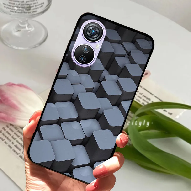Animal Cartoon Soft Silicone Black Phone Case, 6.67 Premium Cover