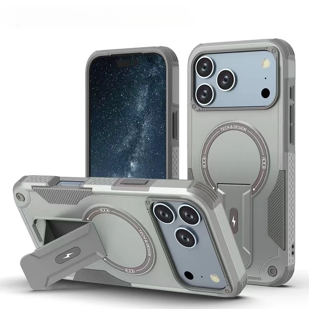 Invisible Folding Magnetic Phone Case with Shockproof Collision Color Cover