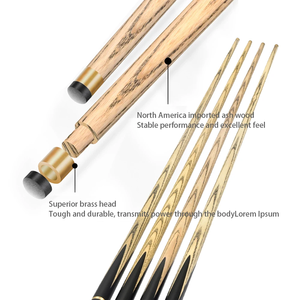 Cue King Handmade Professional Ash Wood Pool Game Snooker Cue Ebony Omin Pool Snooker and Billiard Cues