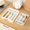Easy Clean Compartments Cutlery Organizer Daily Drawer Divider Tray Rectangle Home Kitchen Spoon Fork Separation Box 4