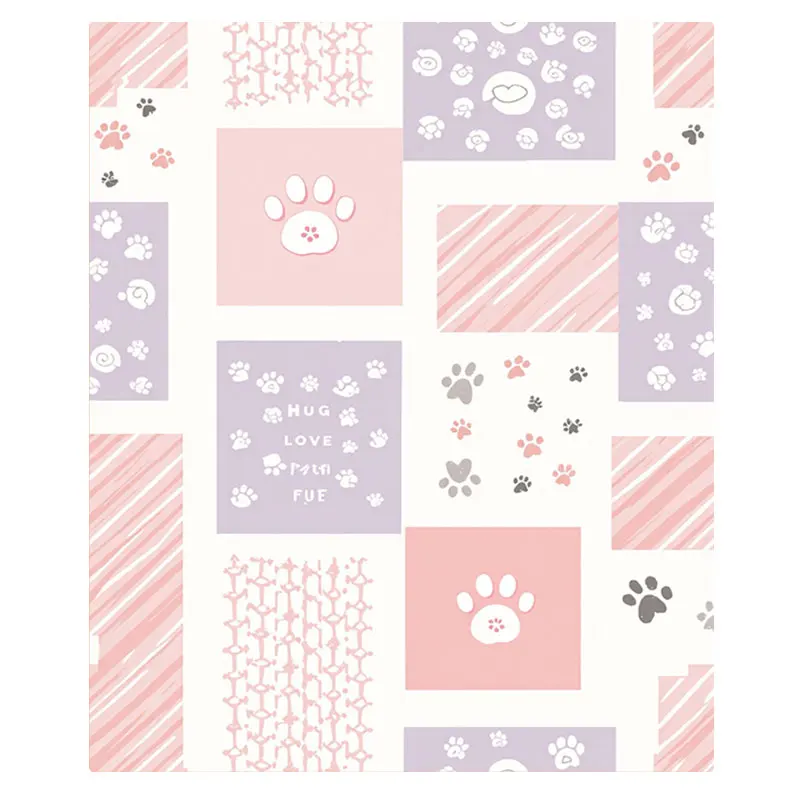 Cozy Flannel Blanket with Cute Paw Print Design
