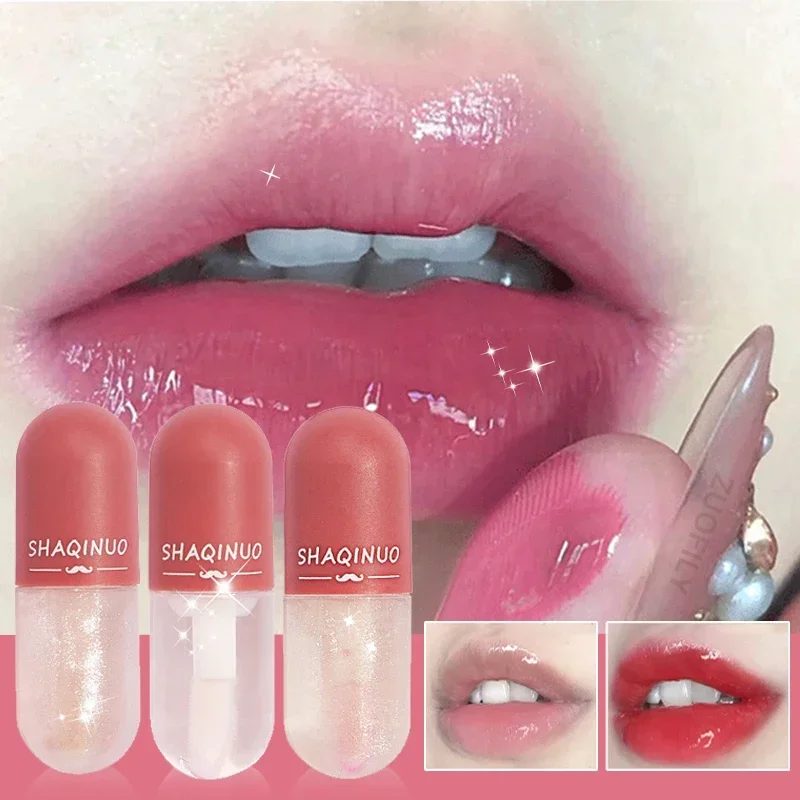 Mini Capsule Instant Volumising Lip Plumper Glitter Shine Lip Balm Long Lasting Moisturizer Oil Temperature Change Lipgloss lip makeup,lip balm,lip glaze,lip lacquer,lip tint,lip stain,lip gloss,lip oil,lip plumper